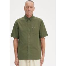 Fred Perry 3XL Skjorter Fred Perry Grøn oxford-skjorte korte ærmer