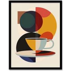 ARTERY8 Cup Bauhaus Geometric Print Framed Art