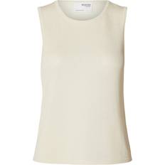 Dame - Naturfarvet Toppe Selected Strikket Tanktop Grå