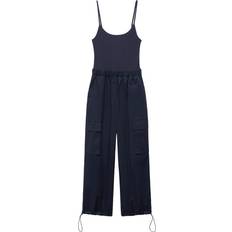 Billig Dame - Jumpsuits Jumpsuits & Overalls Mango Strikket utility-jumpsuit med cami-top blå