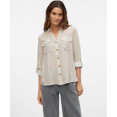 M Chemisiers Vero Moda VMBUMPY L/S Shirt - Beige