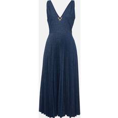 Valentino Blåa Klänningar Valentino VGold plissÃÂ© chambray maxi dress blue