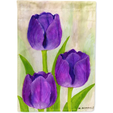 Caroline's Treasures Purple Tulips by Maureen Bonfield Flag 30.5x22.9cm
