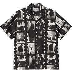 Carhartt WIP Shirts Carhartt WIP Mens Black White Photo Strip Graphic-print Cotton-blend Shirt