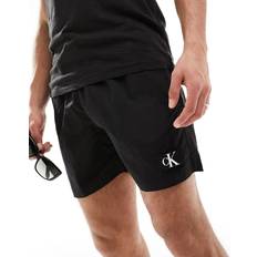 6XL - Men Swimwear Calvin Klein Monogram Nylon Swim Shorts - Black