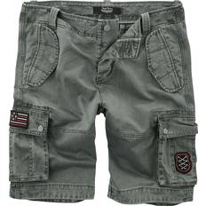 Rock Rebel Rock Rebel by EMP Shorts Gråa cargoshorts med patchar för Herr grå