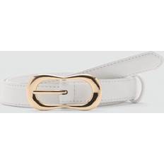 Mango Donna Abbigliamento Mango Ceinture Fine À Boucle Écru - Femme