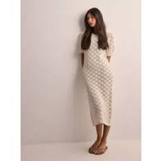 Luonnonväri Mekot Selected SlfVinna SS Long Knit Dress - Beige