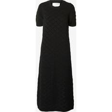 Svarte Kjoler Selected Vinna Ss Long Knit Dress Black