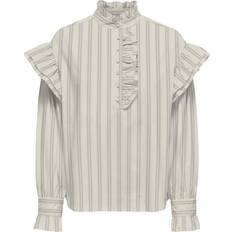 Only Malou Frill Blouse - Bone White/Pink Lady