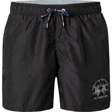 Mikrofaser Bademode La Martina Herren Badeshorts schwarz Mikrofaser unifarben