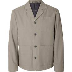 Baumwolle Jacketts Selected Sakko 'Smith' dunkelbeige