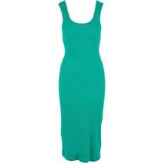 Groen - Midi-jurk Jurken Urban Classics Rib Top Dress - Groen