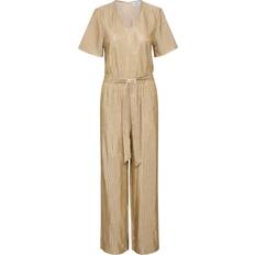 Gold Jumpsuits & Overalls Saint Tropez Evy Metallic Wide Leg Jumpsuit, Gold