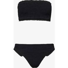 Bikini Sets Hunza G Womens Black/black Tracey Frilled-trim Bikini set