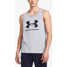 Grey - Men Tank Tops Under Armour UA Sportstyle Logo Top Grey