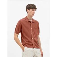 Norse Projects Shirts Norse Projects Mens Red Clay Rollo Cotton Linen Shirt