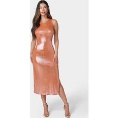 Foil Sleeveless Knit Midi Dress