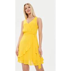 Jaune - Robe courte Robes Morgan Robe courte droite Col V - Jaune