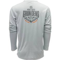 Grundéns Överdelar Grundéns Logo Anchor LS Tech Tee Grey Mist