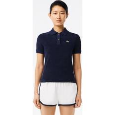 Lacoste Damen Hemden Lacoste Poloshirt aus Frottierware in Slim Fit Navy Blau