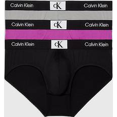 Calvin Klein Purple Men's Underwear Calvin Klein Herren 3pk Hip Briefs, Lila Black, Dahlia, Griffin 3er Pack