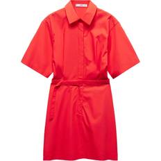 Korta klänningar - Orange Mango Belt Shirt Dress Dam Korta Klänningar