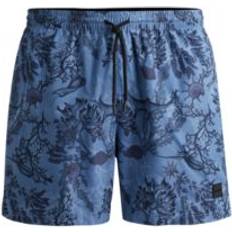 HUGO BOSS Men Swimming Trunks HUGO BOSS Men's Logo-Badge Swim Shorts Open Blue