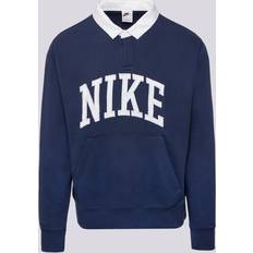 Nike Fleece Long Sleeve Polo - Navy