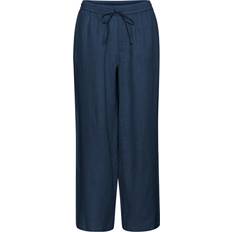 Cream Trousers & Shorts Cream Wide Trousers - Blue