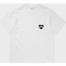 Carhartt WIP Women Clothing Carhartt WIP Mens White Black Amour Cotton-jersey T-shirt