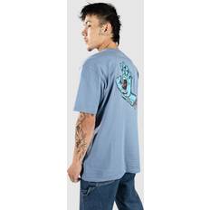 Screaming Hand Chest T-Shirt - Blue