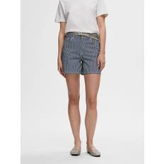 Selected Donna Shorts Selected Striped Denim Shorts