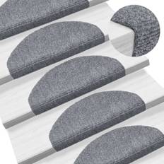 Alfombras de escalera vidaXL Alfombrillas De Escaleras Autoadhesivas 65 x 21 x 4 cm - Gris Gris cm