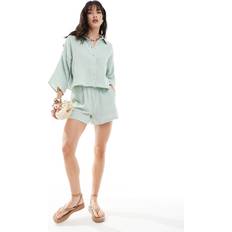 Baggy - Dam Shorts Vero Moda Vmnatali Shorts Silt green