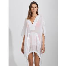 Reiss Long Dresses Reiss Gianna Drawstring Hem Kaftan, White