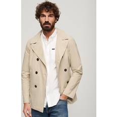 Clothing Superdry The Merchant Store Twill Pea Coat, Taupe Brown