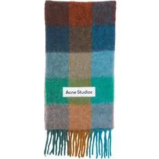 Scarfs Acne Studios mohair checked scarf Turquoise/camel/blue