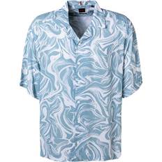 Flonelskjorter - Orange BOSS Relaxed-fit shirt in all-over printed twill