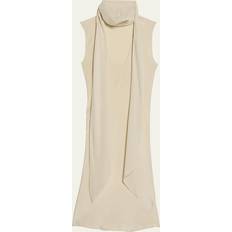 Natural Blouses Helmut Lang Sleeveless Silk Top With Scarf