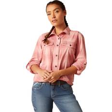 Ariat Women Shirts Ariat Women's Rebar Made Tough DuraStretch Work Shirt in Mauveglow Plaid