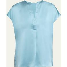 Blåa Blusar Vince Tie-neck Silk Blouse - Blue