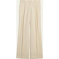Helmut Lang Pleated Linen Blend Pant - Beige