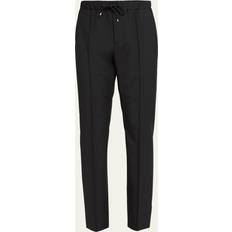 Valentino Garavani Mens Tapered-leg Wool-blend Trousers - Black