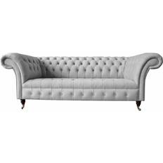 Chesterfield-Sofas - Grau JVMoebel Chesterfield Textil Couch Grey Sofa 230cm 3-Sitzer