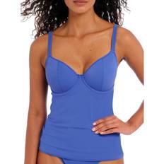 Blue Tankinis Freya Jewel Cove Non Padded Plunge Tankini Top - Plain Azure