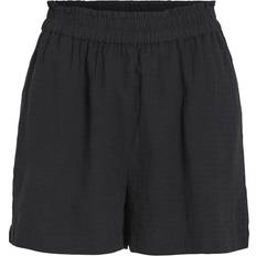 Vila Dam Shorts Vila Hög Midja Bomull Shorts Svart