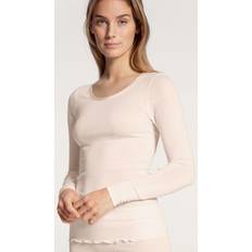 Blanc - Femme Chemises de nuit Calida Pull en laine et soie True Confidence - Blanc cassé