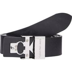 Calvin Klein Vrouw Riemen Calvin Klein Leren Riem Met Logo - Black