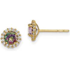 Finest Gold Post Earrings - Gold/Multicolour